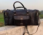 Men's Large Hi-Quality Vintage Leather Duffel Brown Travel Weekend Sport Gym Bag