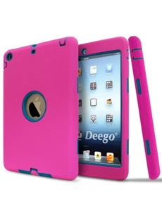 3 in 1 Hybrid Hard Silicone Defender Case Cover for iPad Pro 9.7, Pink and Blue - Picture 1 of 1