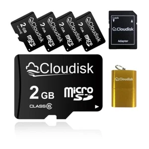 5 Pack Carte Micro SD 2 go Carte mémoire microSD class6 avec Lecteur de Carte... - Photo 1/8