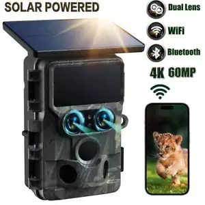 4K Duales Objektiv WLAN Wildkamera 60MP Jagdkamera Nachtsicht Überwachungskamera - Bild 1 von 10