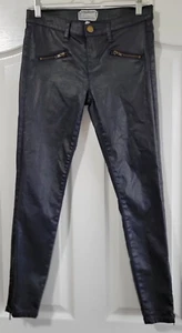 Current Elliott "Soho Zip Stilitto" Jeans. Blue Coated. Cropped Ankle Zip. Sz 26 - Picture 1 of 14