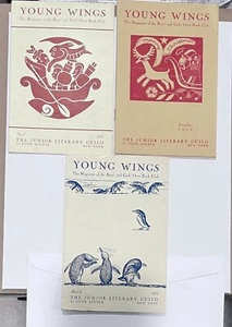 Lot Of 3 Young WINGS Magazine 1930-1931 Junior Literary Guild Book Club New York - Afbeelding 1 van 1