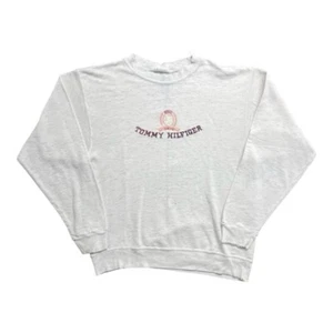 Vintage Tommy Hilfiger Crewneck Embroidered Crest Logo Original Distressed Sz L - Picture 1 of 8