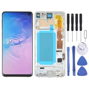 Für Samsung Galaxy S10 G973 Display Full TFT LCD mit Rahmen Einheit Touch Silber - Picture 1 of 3
