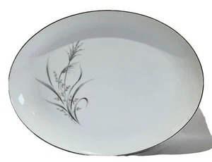 Castle Court China fina Japón spray de trigo plato gris 12-1/8"" tallos hojas bronceadas - Imagen 1 de 9