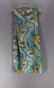 Rachel Zoe 100% Linen Dress Womens S Tropical Print Knee Length Swing Pockets - Picture 1 of 13