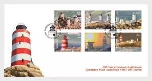 alderney 2024 Casquets Lighthouse 300 Years 1724 phares Leuchtturm 6v FDC PJ - Picture 1 of 1