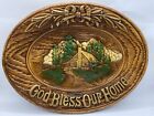 Vtg 1954 God Bless Our Home Burwood Oval Tray Plaque Plate Bowl