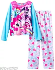 My Little Pony Girls 2 Piece Pajama Set Size 8 10 New Polyester Rainbow Flannel - Picture 1 of 1