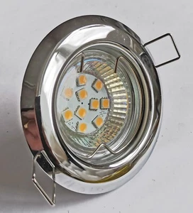 AURORA LED MR16 poliert S/S Einbaustrahler 12V oder 24V 1,6Watt AU-DLL101 LED - Bild 1 von 2