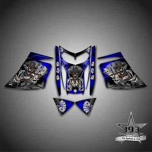 SKI-DOO REV MXZ SNOWMOBILE SLED WRAP GRAPHICS DECAL 03-07 COWBOY OUTLAW BLUE - Picture 1 of 1