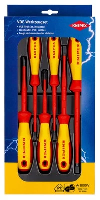 Knipex 1000V VDE Slotted and Phillips Screwdriver 6 Piece Set - Image 1 of 3