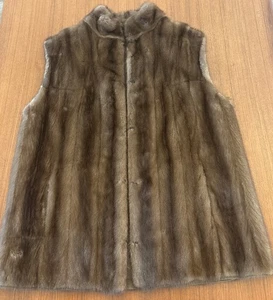 Gilet donna visone marrone scuro vintage personalizzato taglia grande reversibile - Foto 1 di 11