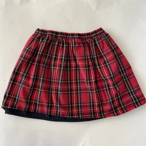 J Crew Crew Cut Red Black Plaid Skirt Slip Sz girls 6-7 Tiered Christmas Holiday - Picture 1 of 10