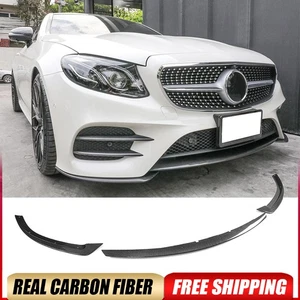For Mercedes E Class C238 A238 Sport E300 Real Carbon Front Bumper Lip Spoiler - Imagen 1 de 15