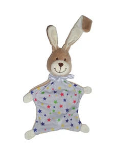 WIE NEU * TCM Tchibo Hase Häschen grau + beige Sterne Schmusetuch Schnuffeltuch - Bild 1 von 4