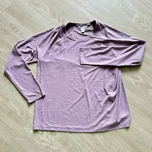 Athleta With Ease Top Women’s Size Large Mauve Long Sleeve Stretchy Yoga Shirt - Bild 1 von 8