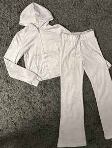 H&M ღღ 2tlg. Hausanzug - Jogginghose & Joggingjacke ღღ samt/flieder ღღ Gr. S - Bild 1 von 5