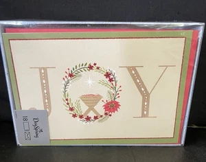 Set Of JOY Christmas Holiday Cards (18) Dayspring - Picture 1 of 2
