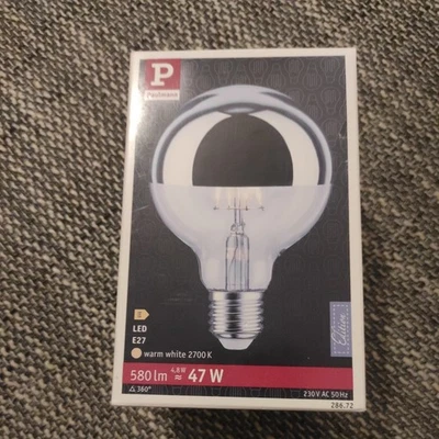 Paulmann 286.72 LED Leuchtmittel Kopfspiegel Silber Filament Ø95 4,8W Lampe E27 - Bild 1 von 4