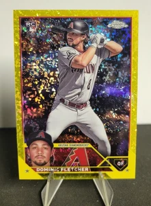 2022 Topps Chrome Update Dominic Fletcher RC Yellow Mini-diamond Refractor 03/75 - Picture 1 of 2