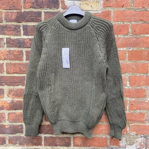 Vintage Fisherman Aran Pullover Large Grobstrick Handstrick 100% Wolle Made England - Bild 1 von 12