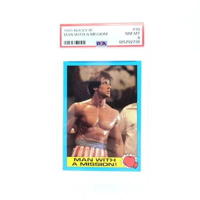 1985 Rocky IV #39 Rocky Balboa Man on a Mission PSA 8 Pop 3, 1 Higher - Image 1 of 3