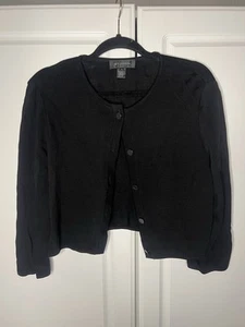 St. John Cropped Strickjacke schwarz Made In USA M - Bild 1 von 11