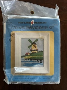 NEW OS 1974 PAULINE DENHAM #6049 Windmill 4" X 5" CREWEL EMBROIDERY KIT - Picture 1 of 2