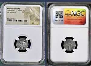 Emperor Commodus Silver Denarius NGC Genuine Ancient Roman Coin 177-192AD - Picture 1 of 10
