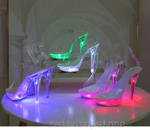 Mujeres Verano Sexy Tacones Altos Brillante Plataforma Sandalias Transparente Boda Zapatos - Imagen 1 de 31