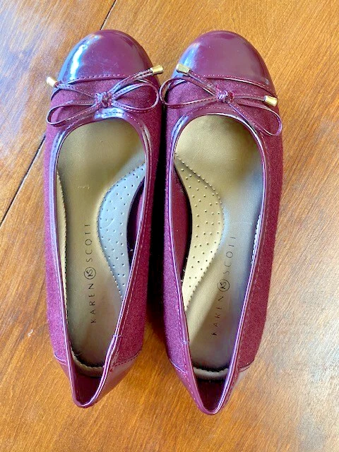 Zapatos para mujer Karen Scott "Rylee" charol borgoña imitación cuero/gamuza sintética 7M Foto 1 de 4