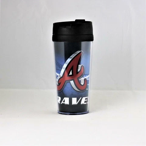 Atlanta Braves MLB Licensed 16oz Acrylic Tumbler Coffee Mug w/wrap Insert Cover