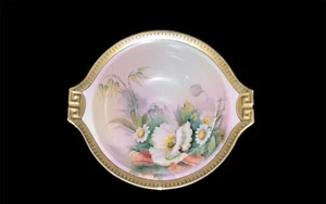 *Noritake Morimura Hand painted Handled Bowl with Floral on lavender background - Picture 1 of 5