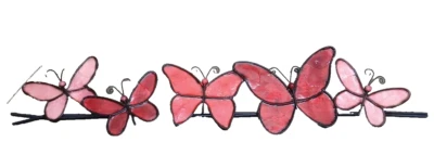 Бабочки на проводе - настенный декор красный розовый - красивый! - Изображение 1 из 4