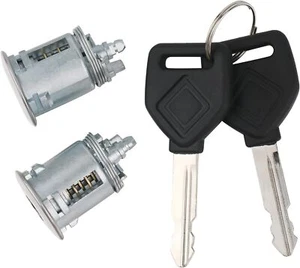 International Cab Door Lock Cylinder w/Keys for Left Driver & Right Silver - Picture 1 of 5