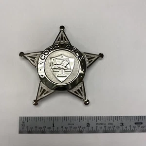 Distintivo stabile stella d'argento con leone e bilance - supporto filo e asta e spilla - NUOVO - Foto 1 di 4