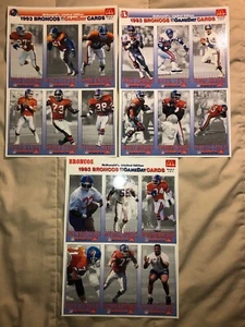 1993 Denver Broncos McDonald's GameDay Cards Complete Set Uncut 3 Sheets - Imagen 1 de 4