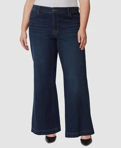 Jessica Simpson Women's Blue Wide Leg Denim Jeans Pants Plus Size 18W - Picture 1 of 4