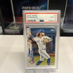 2020 Topps #78 Bo Bichette Blue Jays RC Rookie PSA 10 GEM OTTIME CONDIZIONI - Foto 1 di 3