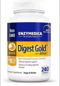 Enzymedica Digest Gold Advanced Enzyme Support 240 Capsules – New Sealed - Picture 1 of 2
