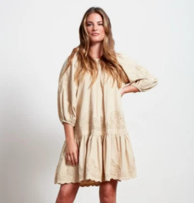 0039 Italia Mable Vestido Flex Bordado Talla Mediana Algodón Playa Césped Fiesta Ducha Foto 1 de 4