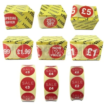 RETAIL PRICE LABELS *Huge Range* Pricing for Point of Sale POS Stickers Display