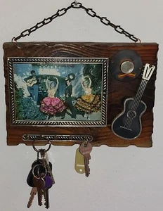 Vintage 60er Schlüsselbrett Schlüsselboard 5 Haken Spanien Flamenco 3 D Optik - Bild 1 von 7