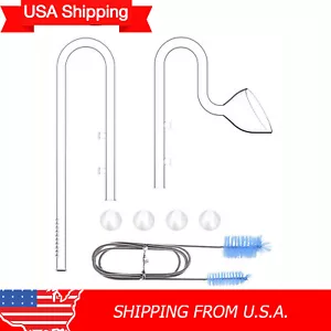 USA Shipping Aquarium Glass Lily Pipe Kits with Lily Inflow Outflow and Brush - Picture 1 of 10