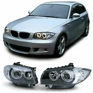 FARI ANTERIORI SCURI FANALI ANGEL EYES PER BMW E81 E82 E87 E88 04-11 SERIE 1 - Imagen 1 de 8