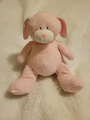 Rare Toys R Us Animal Alley Baby Pink Bunny Rabbit Terry Cloth Plush Satin Ears  - Image 1 of 4