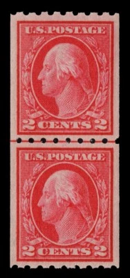 MOMEN: US STAMPS #411 LINE PAIR MINT OG NH PSE GRADED CERT VF/XF-85 LOT #82036 - Image 1 of 4