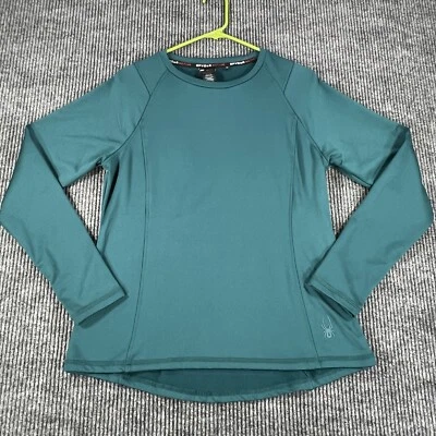 Sudadera Spyder para mujer verde mediana manga larga polar ropa deportiva Foto 1 de 4