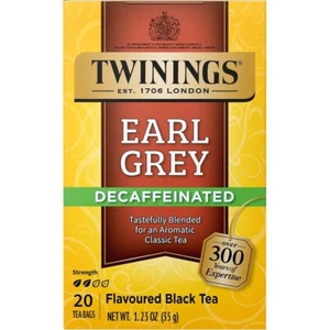 Twinings Decaffeinated Earl Grey Black Tea - 20 tea bags (Pack of 4) - Picture 1 of 5